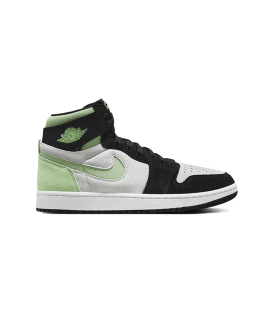 AIR JORDAN 1 ZM AIR sneaker in black, white, green, and gray color scheme