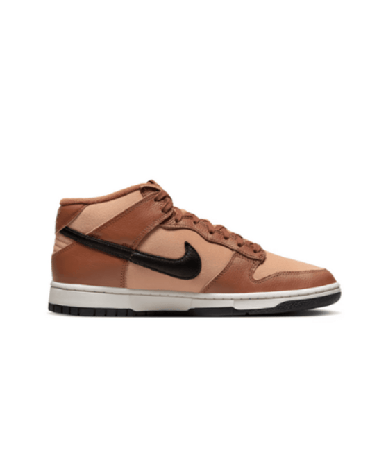 Nike Dunk Mid DZ2533-200 vue latérale marron et blanc